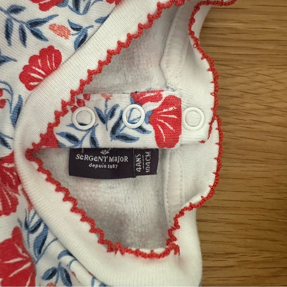 Sergent Major (French) Kids Floral matching Set - Red and Blue 3T - Picture 2 of 3
